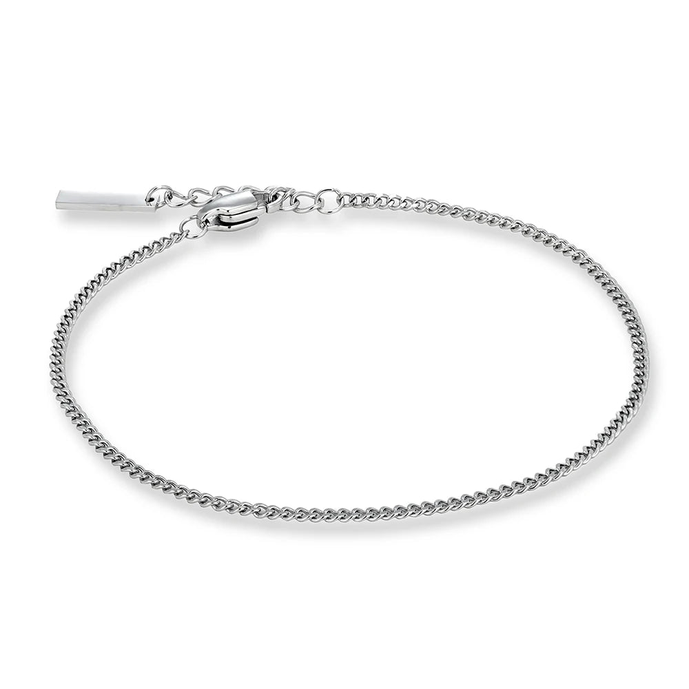 MKENDN Minimal Cuban Link Chain Bracelet 3mm Waterproof Bracelet Men Women Chain Bracelet Couple Jewelry Gifts