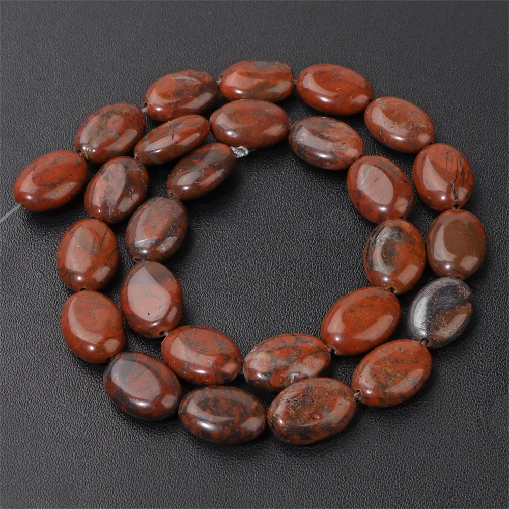 10x15mm Natural Stone Bead Flat Oval Shape Amazonite Rose Quartzs Amethysts Beads For Jewelry Making Necklace Bracelet Handmade