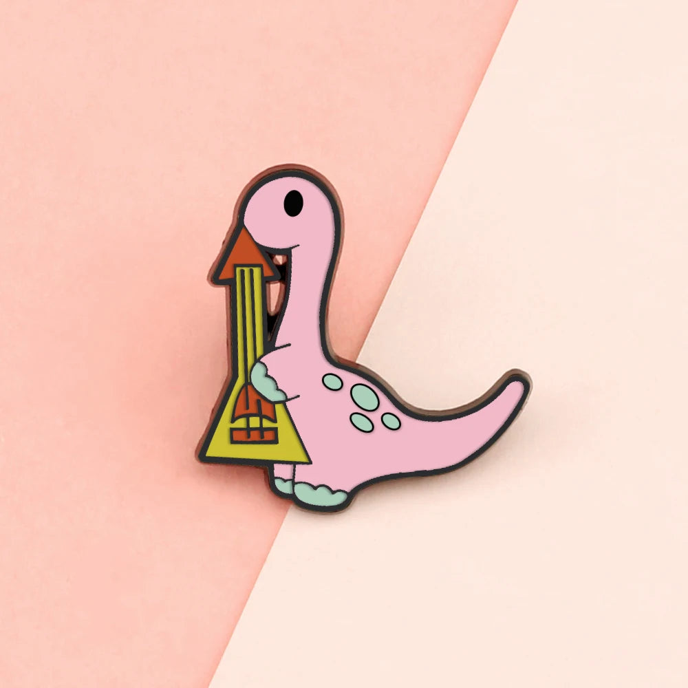 10 Style Cute Dinosaurs Enamel Pins Creative Animal Brooches Kids Backpack Decoration Jewelry Women Coat Lapel Pin Badges Gift