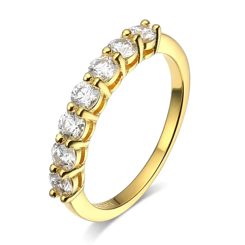Serenity 3mm D Moissanite Rings for Women Wedding Gift S925 Sterling Silver Jewelry Lab Diamond Row Rings Plated 18K Wholesale