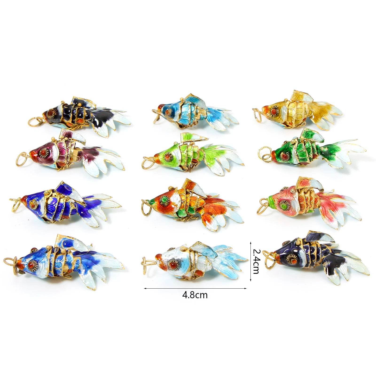 DoreenBeads, 1 pièce, pendentif en laiton 3D en forme de poisson, animal mobile, océan, couleur or, pour collier, fabrication de bijoux DIY, 4,8 cm x 2,4 cm