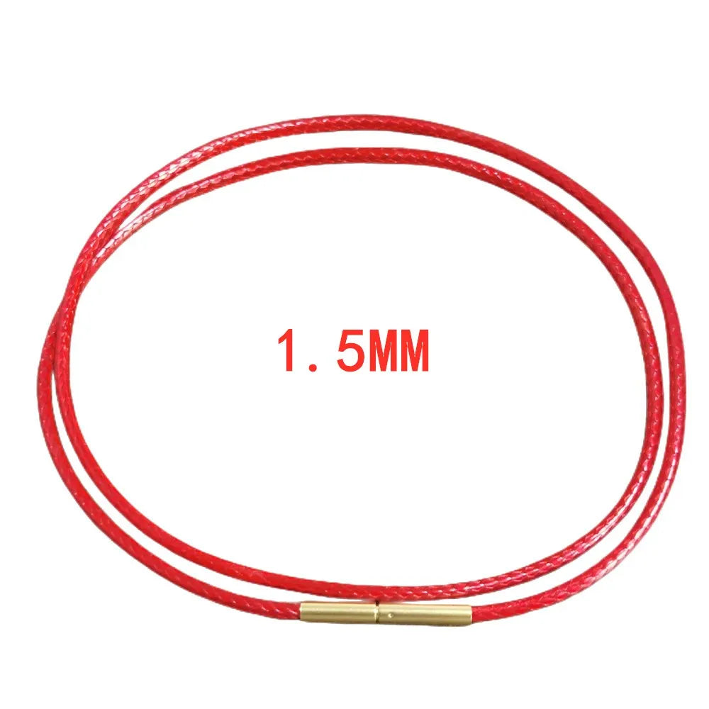 MKENDN Black Leather Chain Necklace for Diy Women Men Handmade Braid Rope Long Necklace 40/50/60/70CM Neck Pendant Chain Jewelry