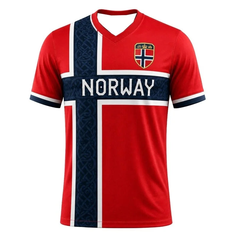 2026 Fast Drying Norway Flag Themed Football Jerseys and Cultural Shirts for Fans, Sports and Leisure Training for Men