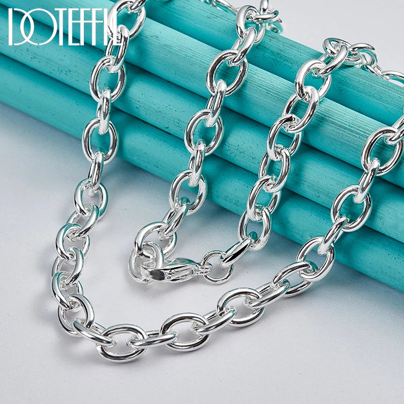 DOTEFFIL 925 Sterling Silver 18 Inch Original Basic Chain Necklace Lobster Clasp For Women Men Jewelry