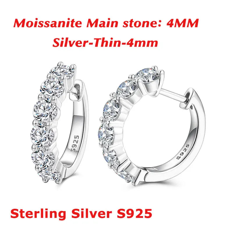Fine Jewelry Moissanite Luxury Earrings 925 Silver For Women Sterling Silver Earring