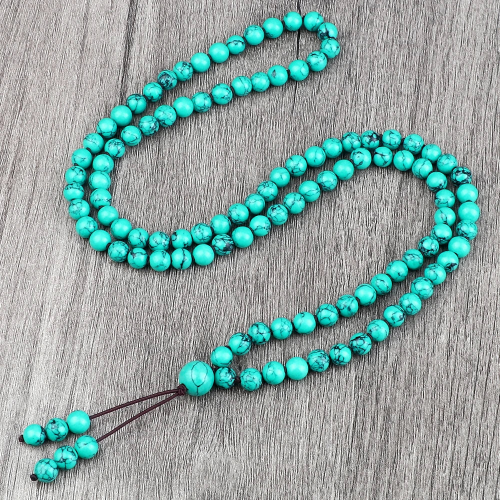 108 Natural Stone Fire Agate Black Onyx Beads Bracelet Necklace Men Multicolor Tiger Eye Necklace Women Malachite Prayer Jewelry