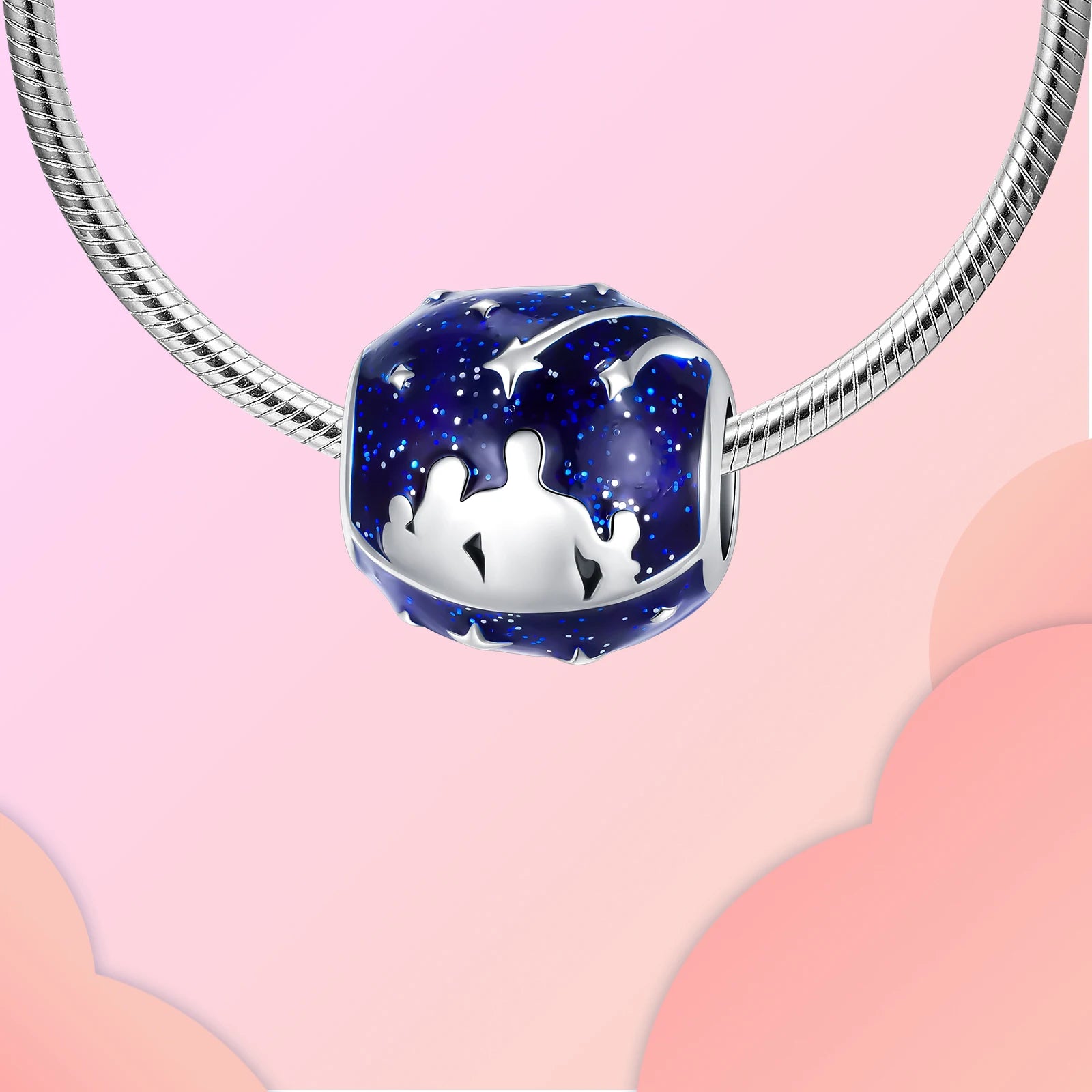 925 Sterling Silber Mond Stern Flugzeug Raum Blau Serie Charme Fit Original Pandora Armband Armreif Schmuck Geschenk