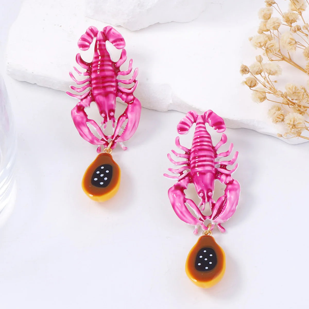 ZAA Fashion Summer Holiday Lobster Pendant for Women's Earrings