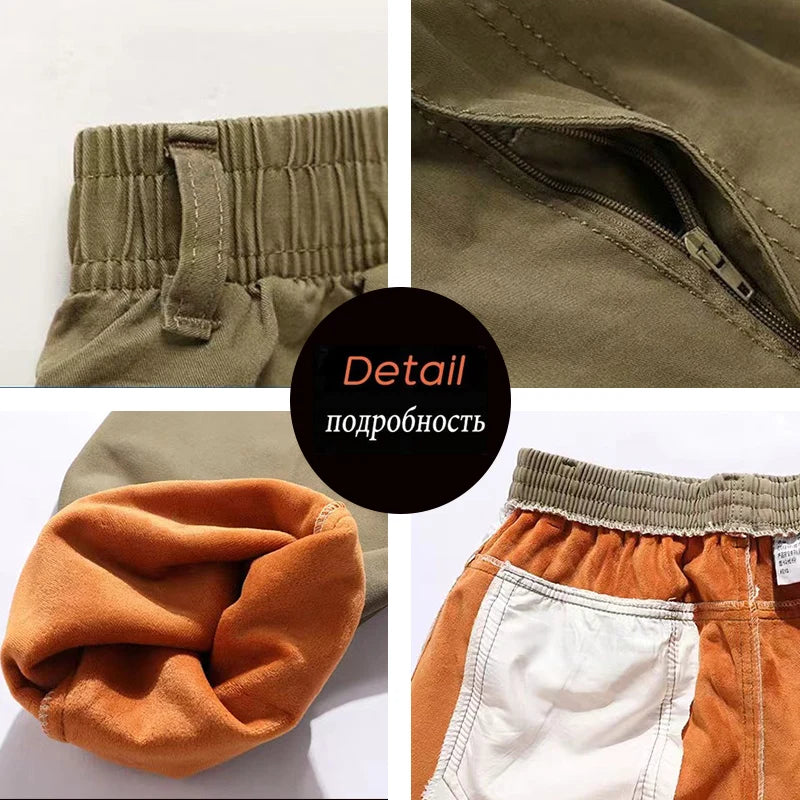 6XL Winter Herren Fleecehose Große Größe Herren Cargohose Hose Herren Sport Jogginghose Verdicken Stil Hose Joggerhose Männlich