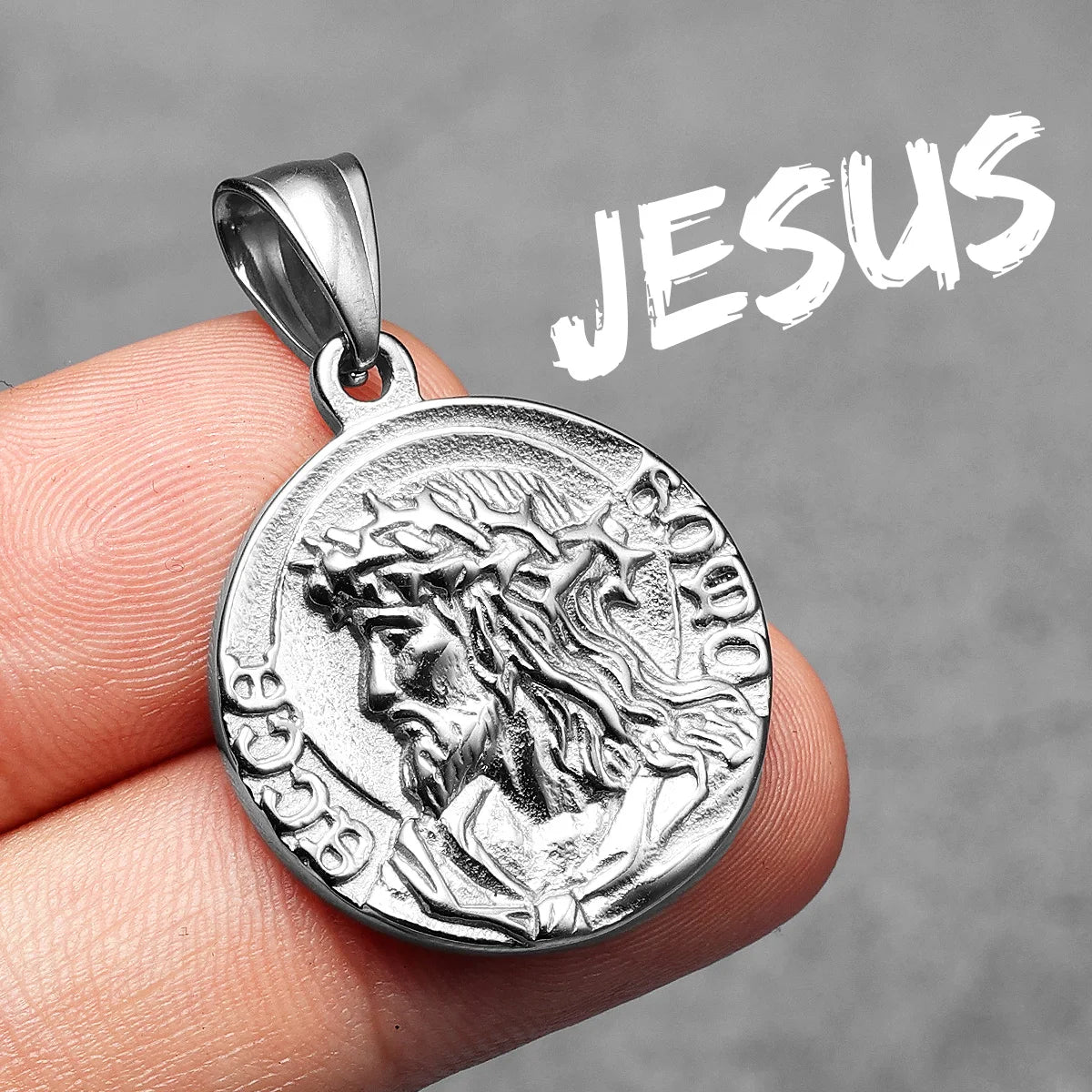 Pendentifs chrétiens Jésus Colliers en acier inoxydable 316L Hommes Puissant Amulette Chaîne Rock Punk Religion Bijoux Cadeau Dropshipping