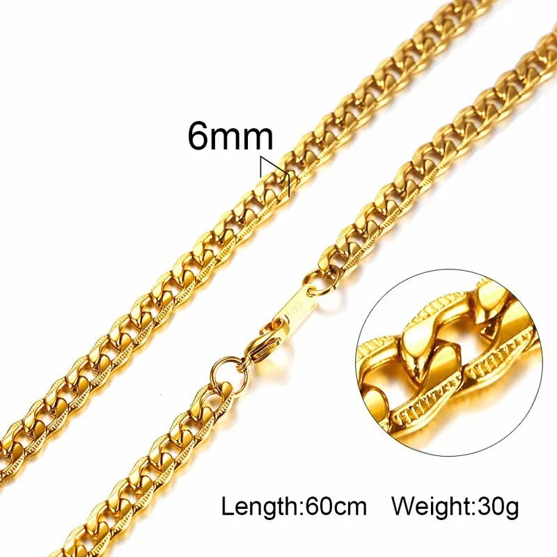 Collier ras du cou pour homme Vnox Dropshipping, chaîne gourmette plate en acier inoxydable, motif serpent ton sur ton, 3-6 mm, 61 cm (24 pouces).