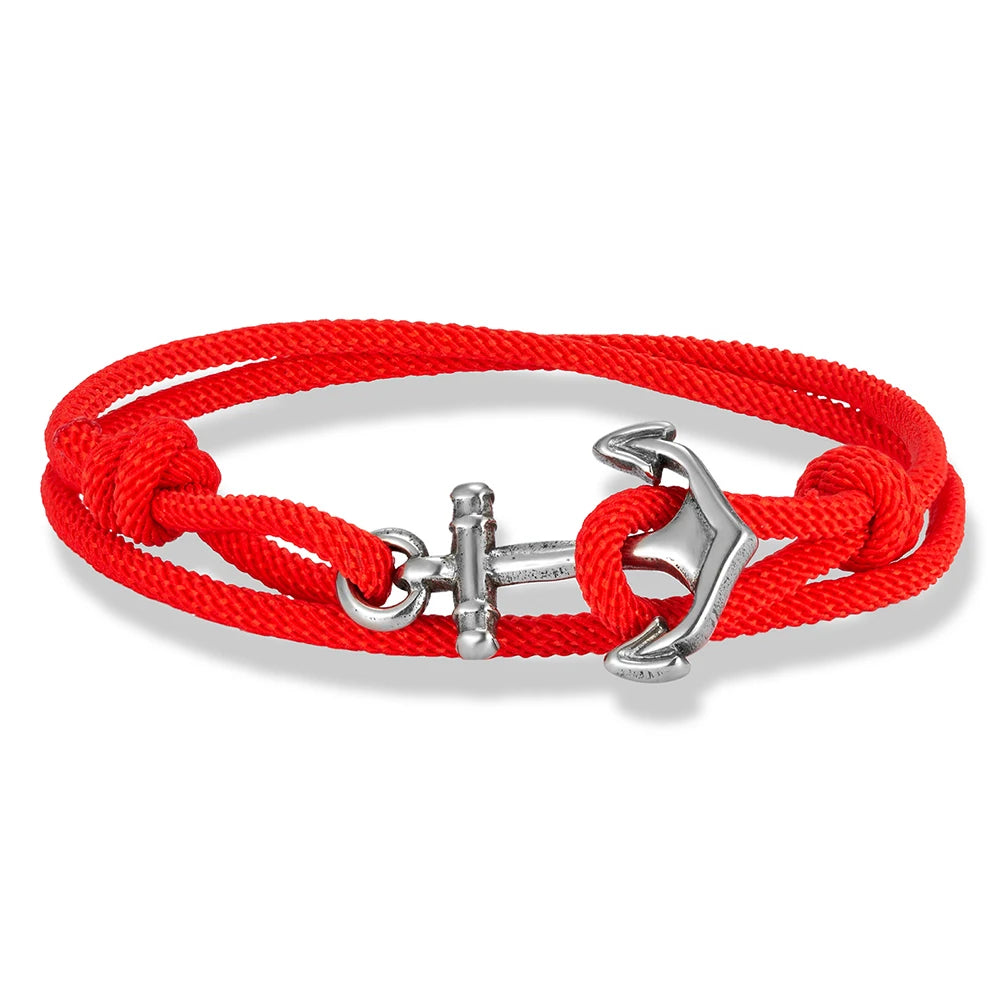 MKENDN Nautical Style Men Anchor Bracelet Handmade Adjustable Surfering Rope Braslet Unfading 3mm Thin String Braclet Homme