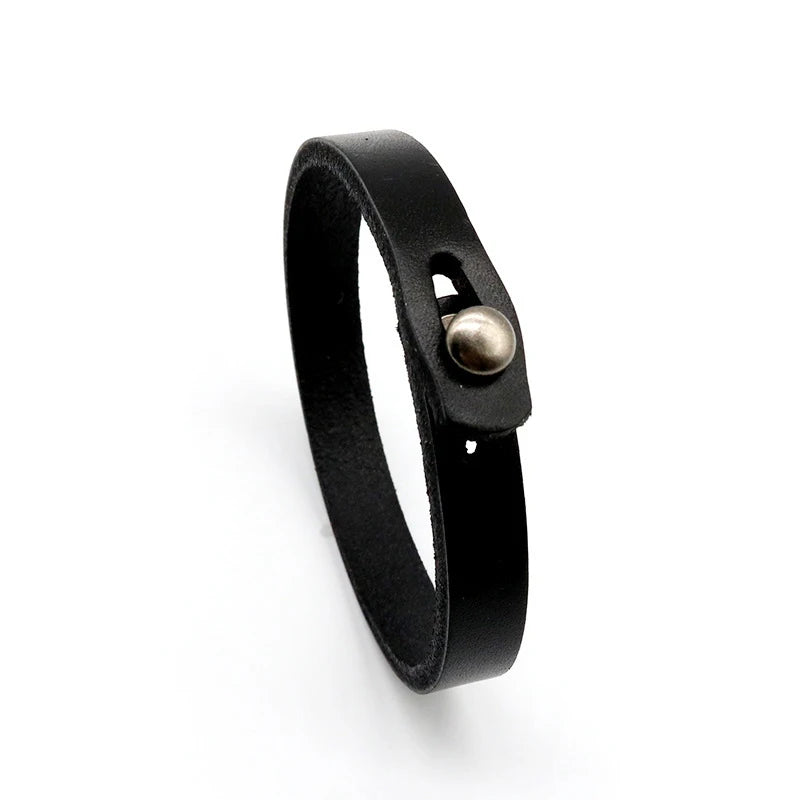 Jiayiqi Men Bracelet Genuine Leather Bangle Retro Cuff Bracelet Classic Hooks Wristband Men Women Jewelry Gifts