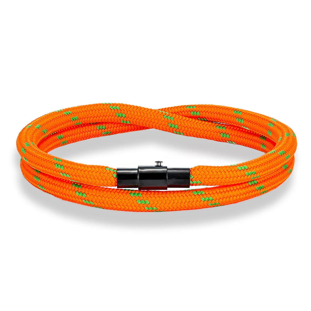 MKENDN Double Layer Paracord Bracelet for Men & Women - 316L Magnetic Clasp Survival Bracelet - Outdoor Emergency Jewelry Gift - Madeinsea©