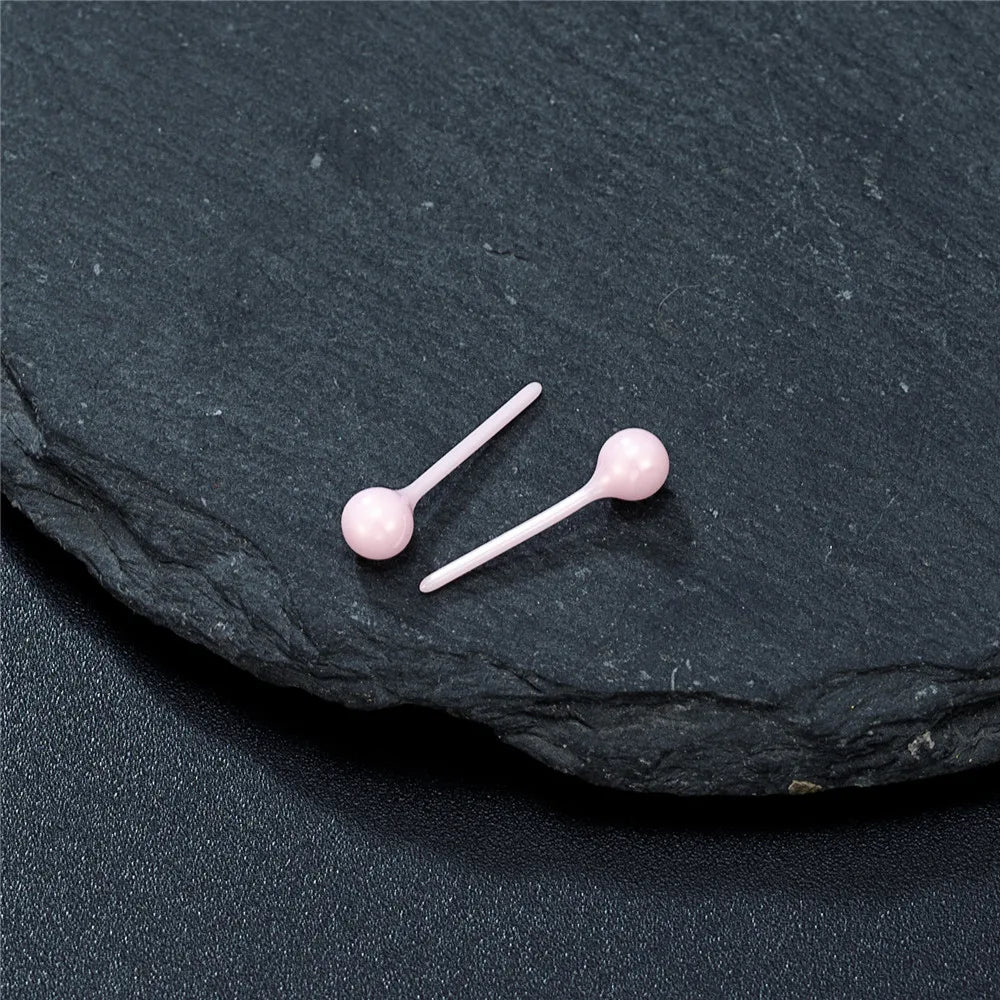 MKENDN 4MM Hypoallergenic Bioceramic Earrings for Healing Piercings Medical Grade Studs Ear Posts Anti-Allergy Ear Jewelry