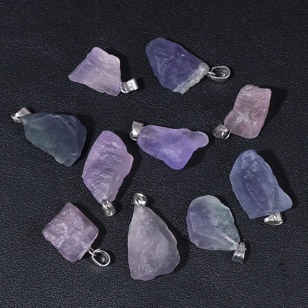 5pcs/lot Natural Stone Pendant Irregular Rough Quartz Crystal Energy Charms For Jewery Making Earrings Necklace DIY Accessories