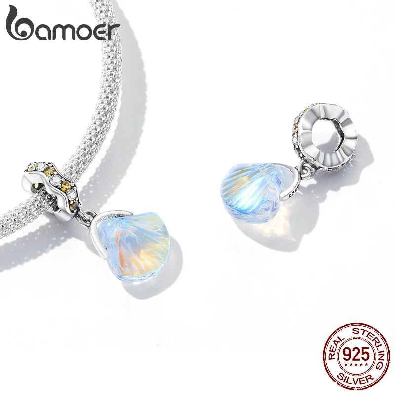 925 Sterling Silver Ocean Series Sparkling Glazed Shell Pendant fit for Women Original Bracelet & Bangle Fine Jewelry - Madeinsea©