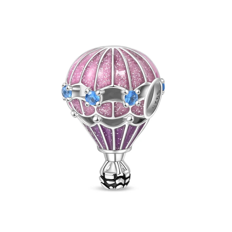 Romantic 925 Silver Couple Colourful Heart Shaped Hot Balloon Charms Beads Fit 3mm 925 Original Bracelets DIY Jewelry Gifts