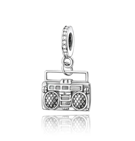 925 Sterling Silver Musical Instrument Charms Beads Piano Guitar Earphone Pendants Earrings Fit Bracelet DIY Fine Jewelry Gift