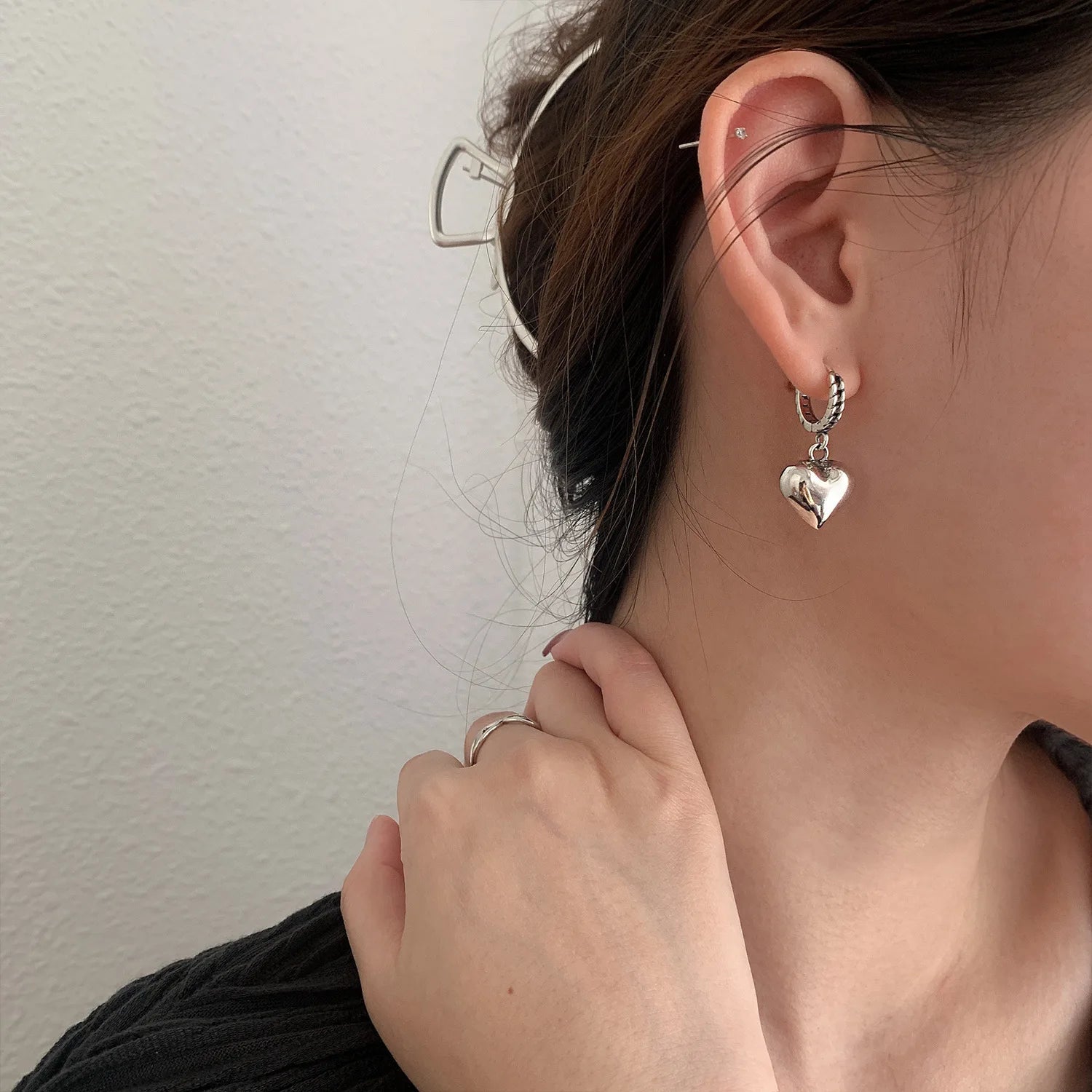 925 Sterling Silber Bär Herz Ohrringe Charm Frauen Trendy Edlen Schmuck Verhindern Allergie Party Zubehör Geschenke