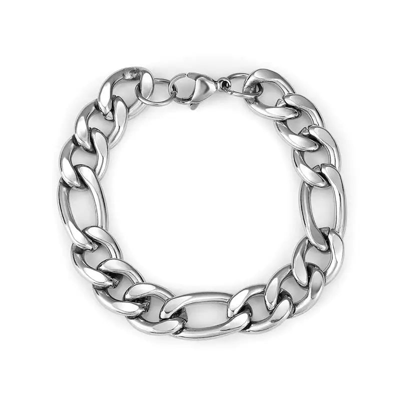 3/5/7/11mm Stainless Steel Figaro Chain Bracelet Bangle for Men Women Hiphop Trendy Wrist DIY Bracelet Jewelry