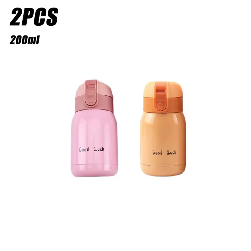 1/2PCS Goodluck Small Cute Mini Thermos Cup MINI Portable Creative Pot Belly Water Cup Pocket Cup with Hand Gift