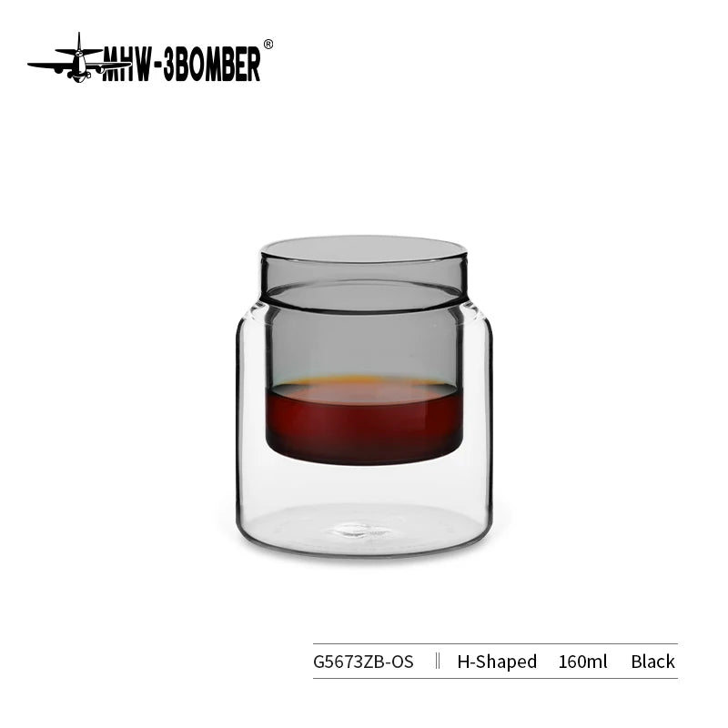 MHW-3BOMBER Double Walled Coffee Cup 130-160ml Espresso Glasses Mugs Clear Insulated Glass Coffee Cups for Latte Cappuccino Tea