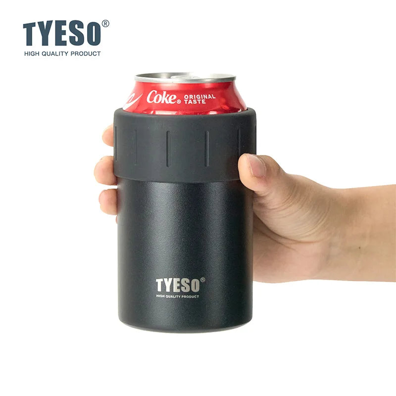 TYESO Stainless Steel Beer Can Holder12/18oz Keep Warm and Cold Vacuum Portable Sweat-Proof Anti Slip Design Accessoires Thermos