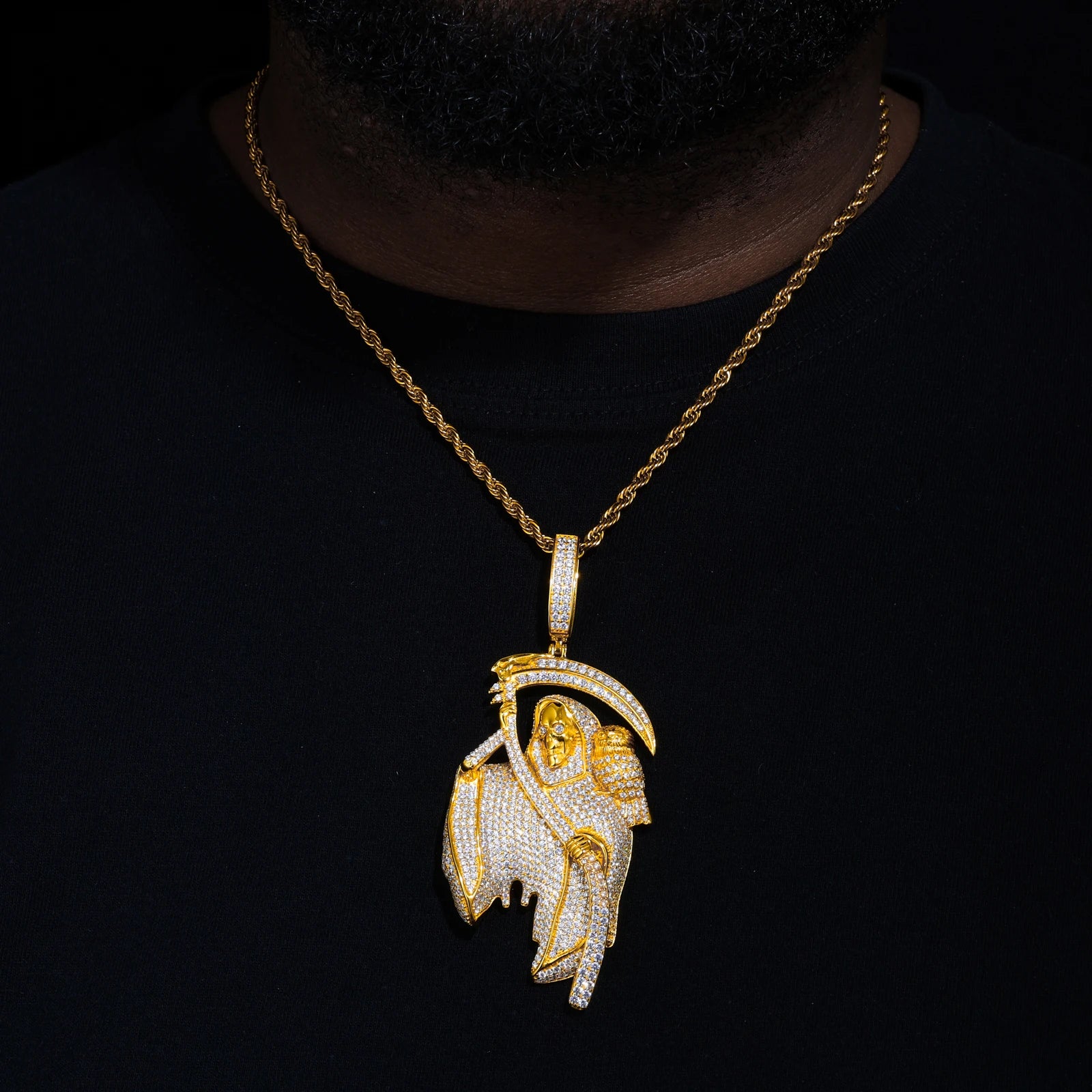 Pendentifs unisexes TUHE de haute qualité en moissanite D VVS sertis de pierres, style fantôme, bijoux hip-hop pour hommes