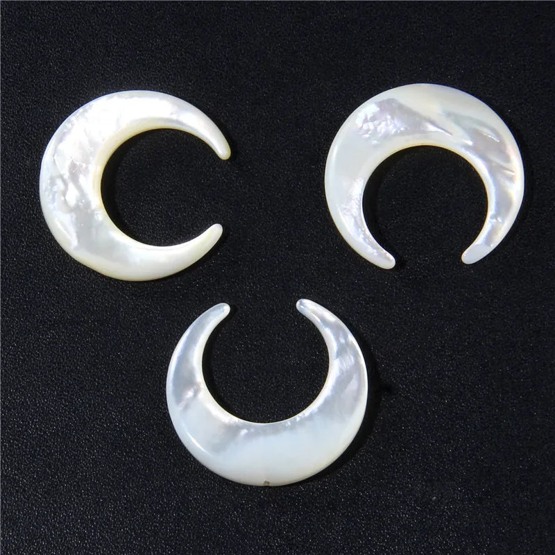8-30mm Natural Mother of Pearl Bead Moon Shape Loose Shell Beads For Jewelry Making Women Necklace Earrings AccessorIes Supplies