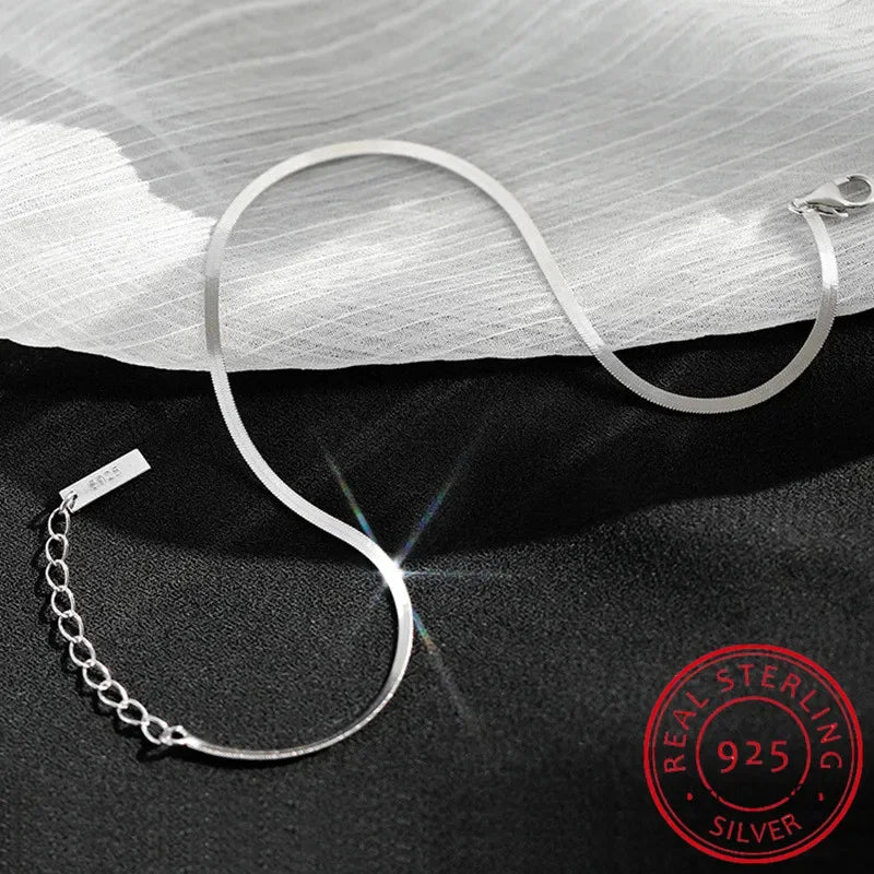 Bracelet de cheville minimaliste en argent sterling 925 brillant, motif serpent et os, pour femme, idéal pour la plage, l'été et les fêtes (BKSL115)
