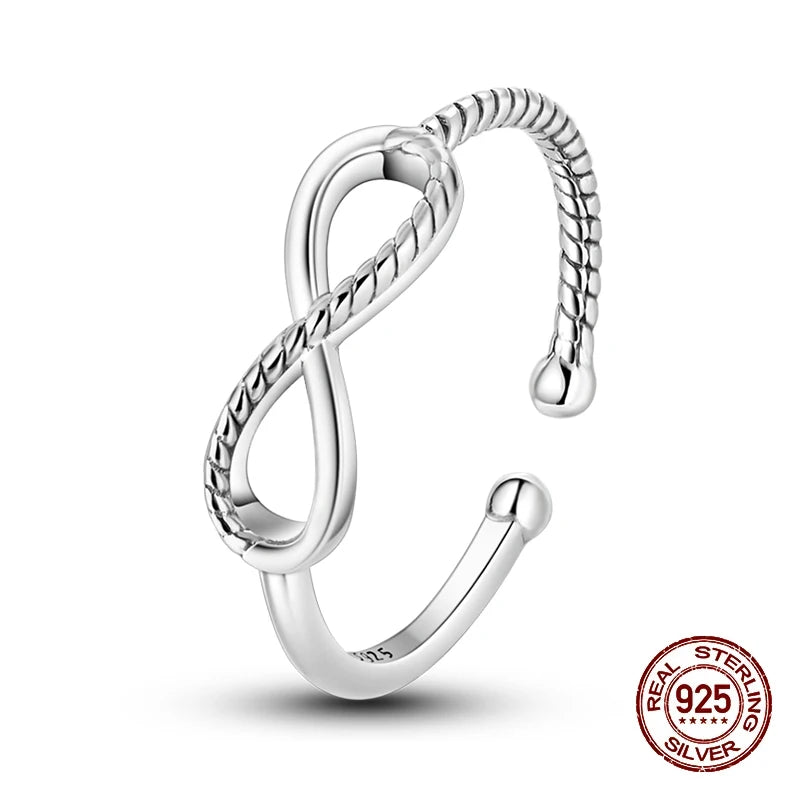 Rings For Women 100% 925 Sterling Silver Shiny Dragonfly Heart Shaped Hollow Open Rings Fine Wedding Engagement Jewelry Gift