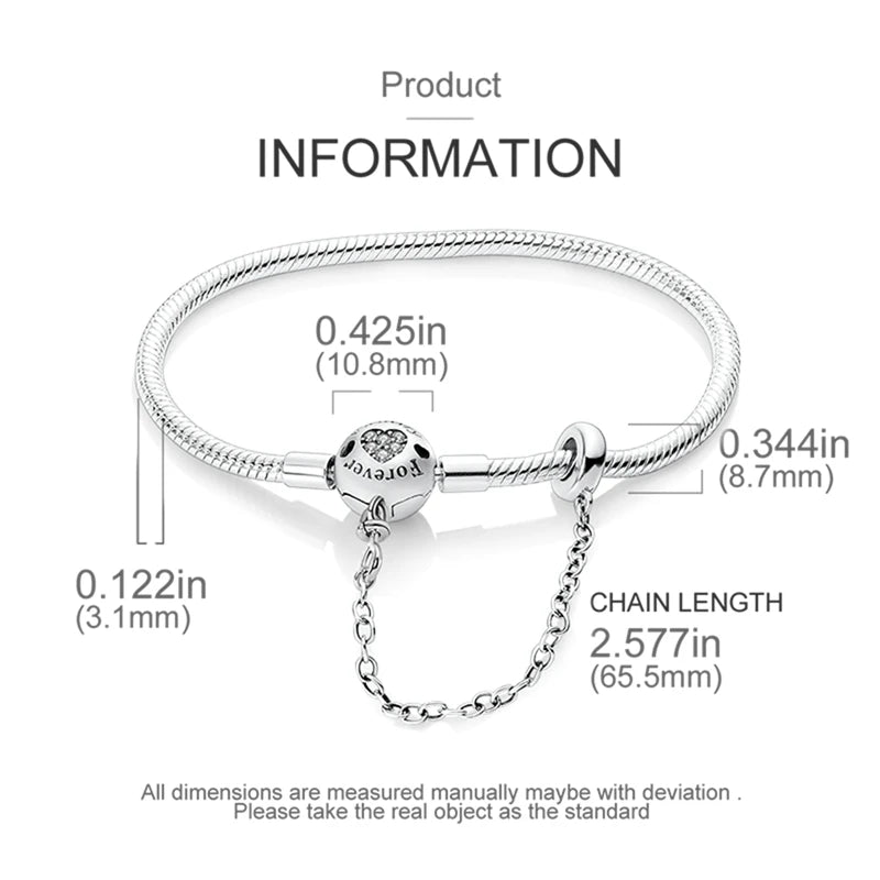 New Original 925 Sterling Silver Bracelet Heart Butterfly Bracelet For Women Fit Original Bracelet Charms Beads Jewelry DIY Gift