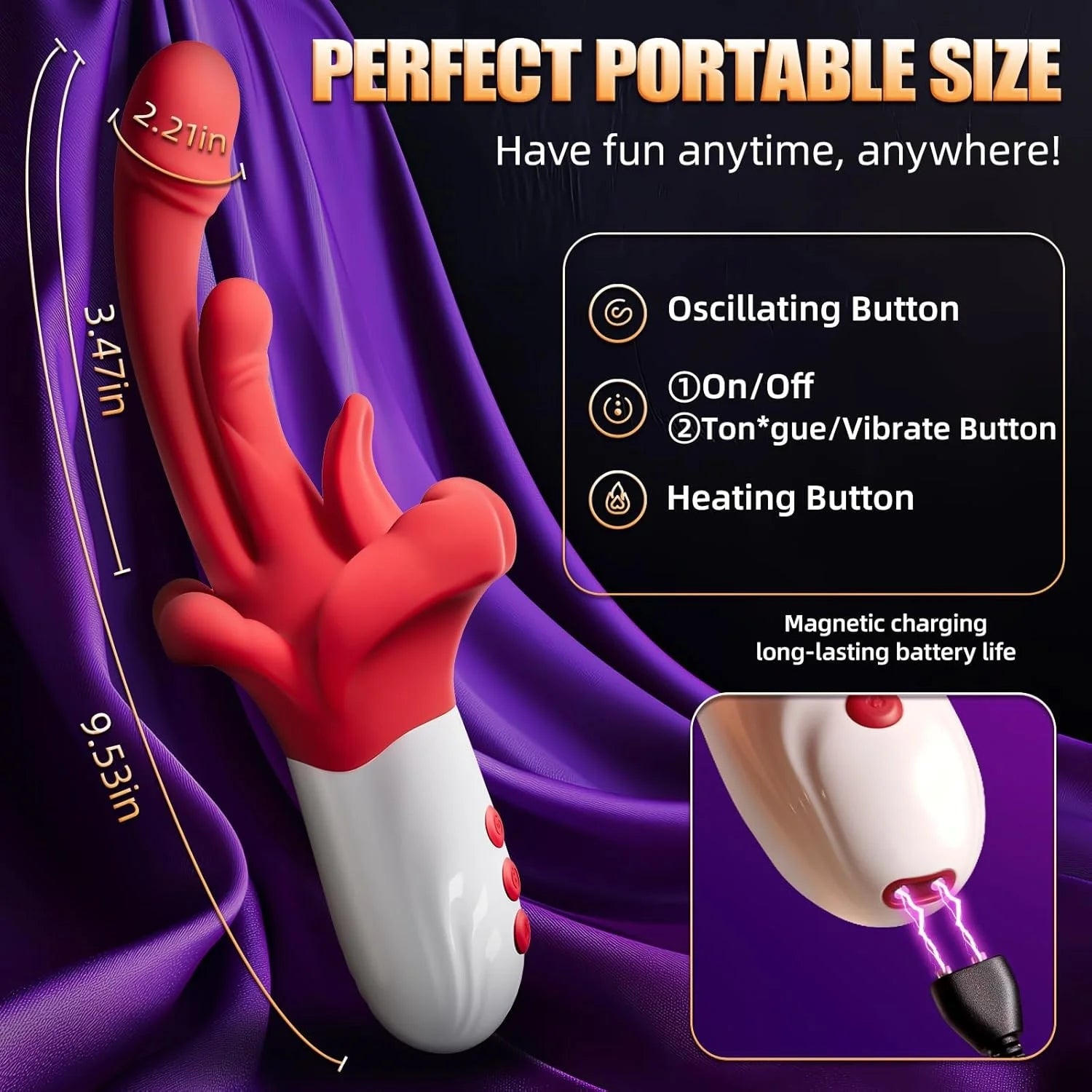 KUSHOR 5 IN 1 Dildo Vibrator for Women Swings Tongue G Spot Clitoral Stimulator Vaginal Massage Female Masturbator Adult Sex Toy