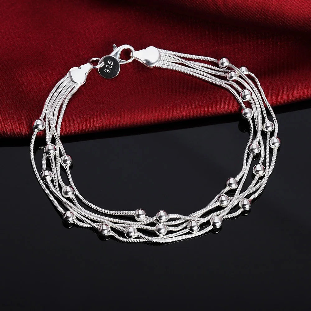 Noble 925 Sterling Silver Square Solid Chain Bracelet for Women Men Charm Party Gift Wedding Fashion Jewelry - Madeinsea©