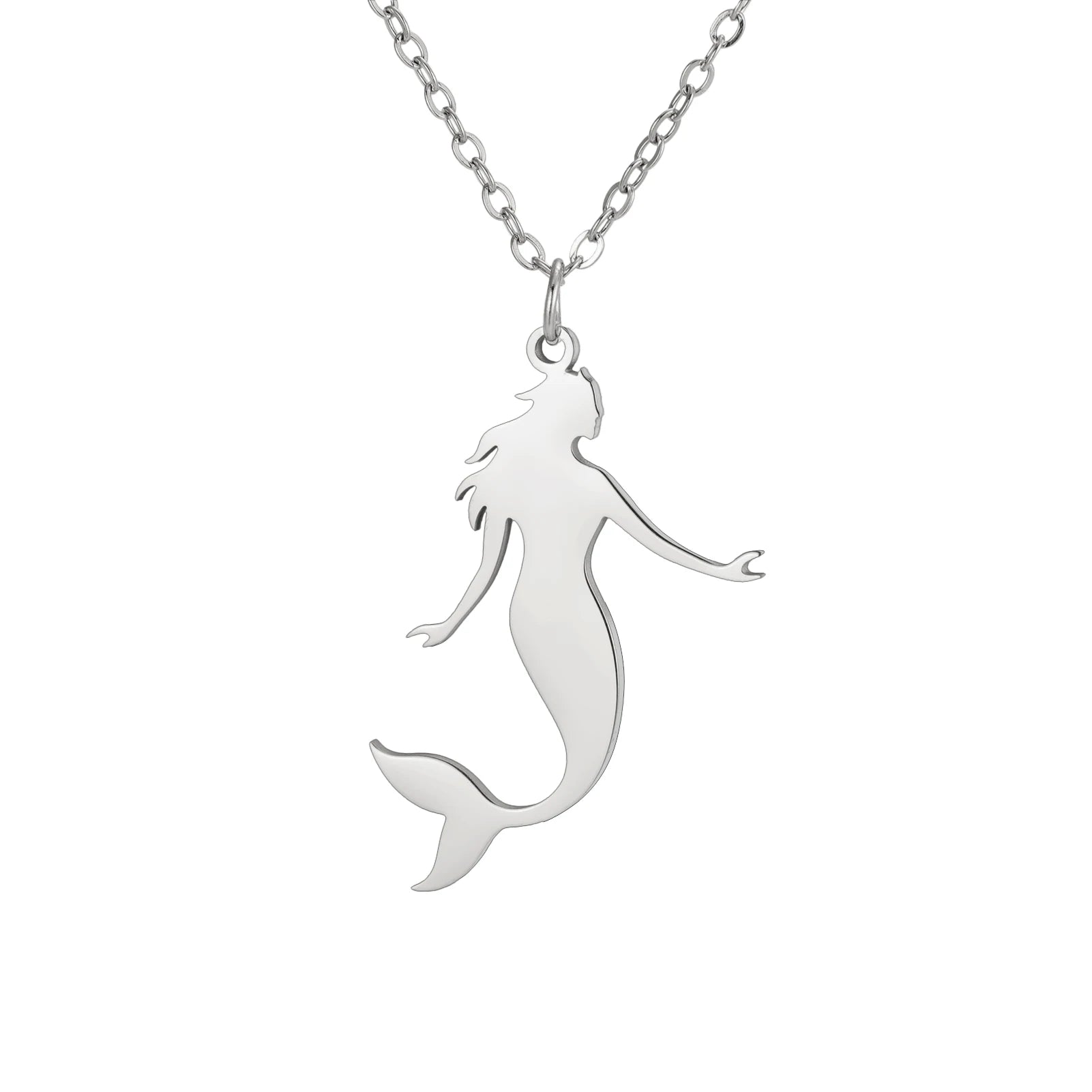 Colliers de sirène en acier inoxydable Dreamtimes Pendentifs Chaîne de cou Ras du cou Bijoux une pièce Chaîne de clavicule Bijoux Femmes
