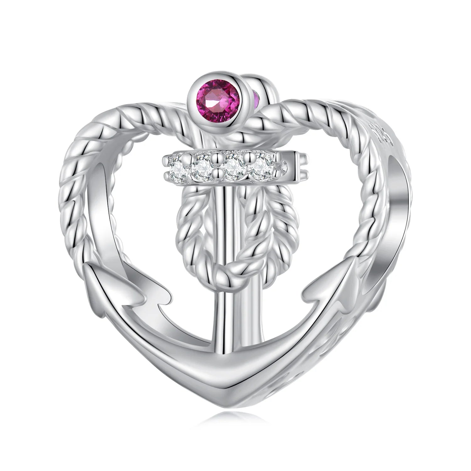 BAMOER Red Enamel Nezha Charm Heart Sword Pendant Chinese Funny Figures Beads Fit Original Bracelet DIY Cultural Jewelry Gift