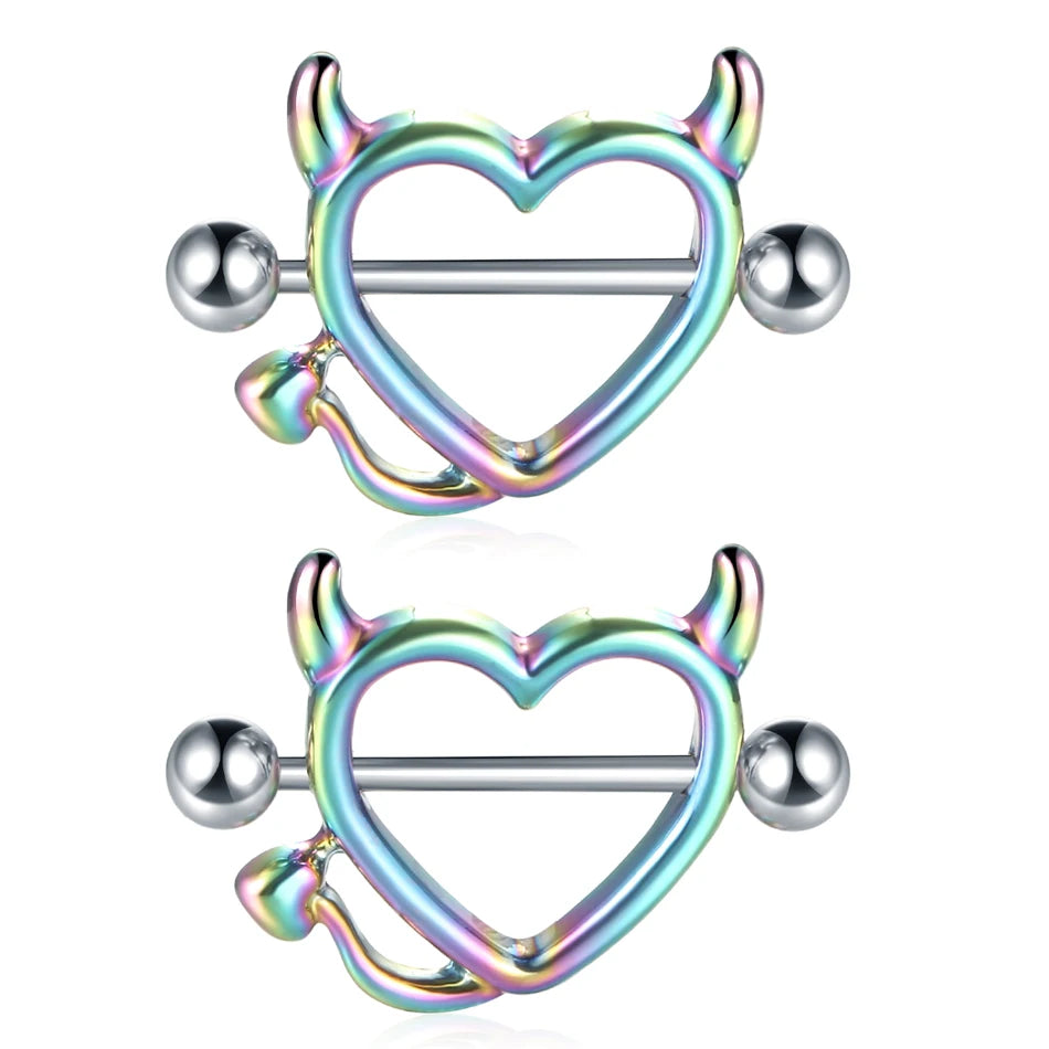 1Pair Steel Screw Nipple Clamps Sexy Women Clip Nipple Rings Faux Nipple Piercing Jewelry Non Piercing Nipple Shiled Rings 14G