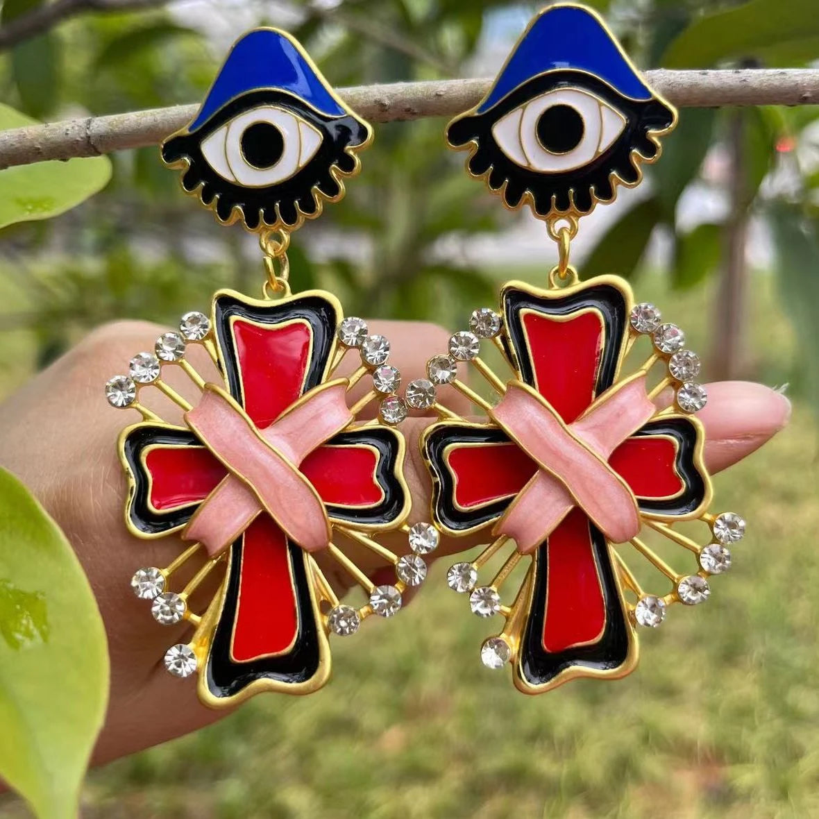 Zvoijio New Sweet Temperament Wave Dot Leaf Flower Earrings