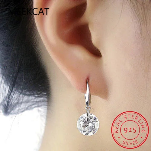 1 Carat Moissanite Earrings Women 925 Sterling Silver Drop Earrings 14k White Gold Plated Copy Diamond Pendant Earrings Jewelry