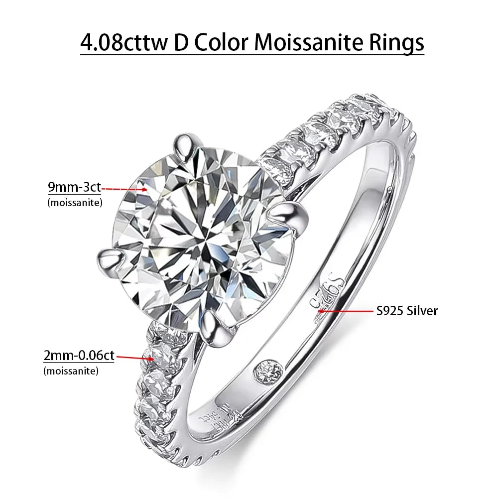 Serenity 2mm D Color Moissanite Rings for Women Man Gift 100% S925 Sterling Silver Lab Diamond Row Rings Plated 18K Fine Jewelry - Madeinsea©