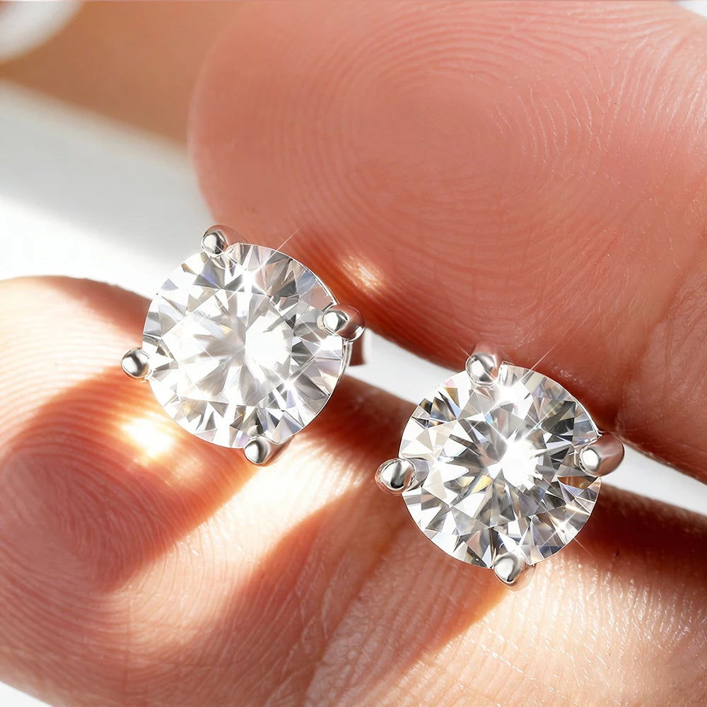 Serenity 0.1-3ct Moissanite Earrings Women Men Gift S925 Sterling Silver Sparkling Lab Diamond Stud Earrings Plated 18K Jewelry - Madeinsea©