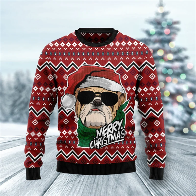 New Animal 3D Printed Ugly Christmas Sweater For Men Women Clothes Funny Cool Design Graphic Sweatshirts Casual Man Sweater Top