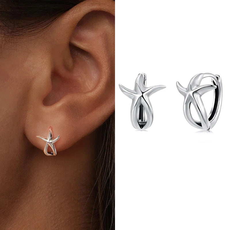 WOSTU Ocean Jewelry 925 Sterling Silver Blue Turtle Green Conch Stud Earrings Women Rainbow Mermaid Ear Hoops Beach Holiday Gift