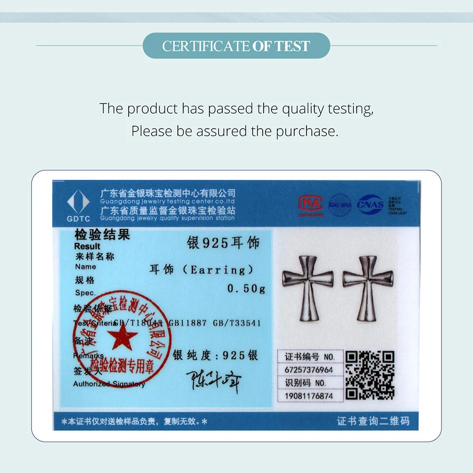 BAMOER 925 Sterling Silver Bold Cross Stud Earrings, Plated White Gold Religious Piercing CZ Earrings for Women Protection Gift