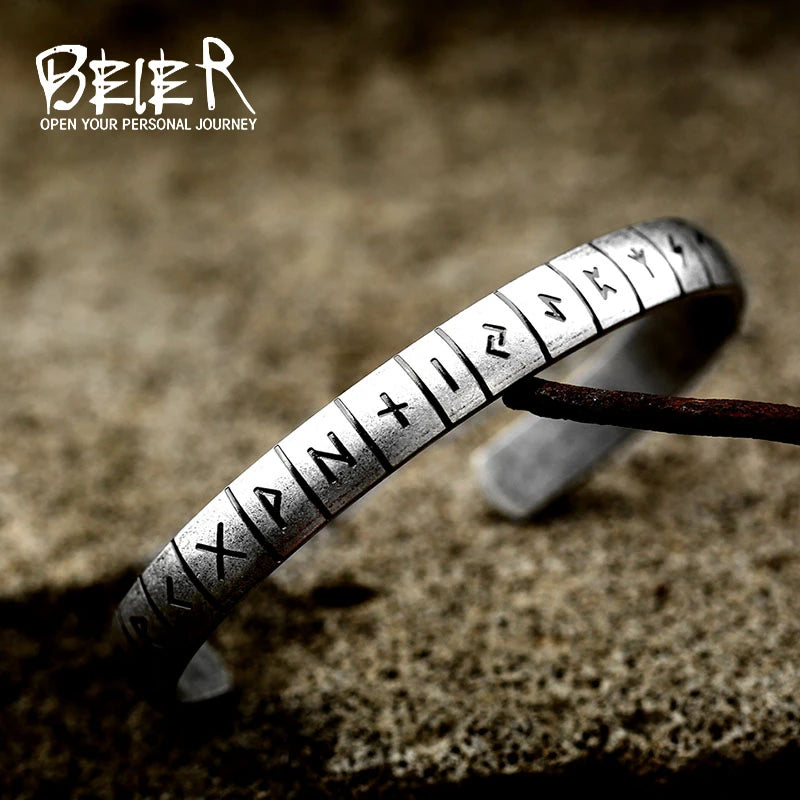 Beier 316L Stainless Steel Men's Bracelet Viking Bodyguard Symbol High Quality Jewelry LLBRG-029G