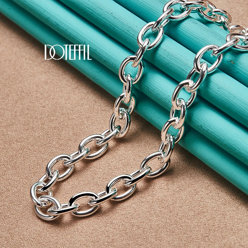 DOTEFFIL 925 Sterling Silver 18 Inch Original Basic Chain Necklace Lobster Clasp For Women Men Jewelry