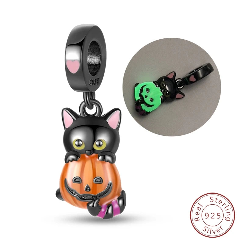 Halloween 925 Sterling Silver Design Charms Beads Pendants Suitable for Original Bracelet DIY Exquisite Making Jewelry