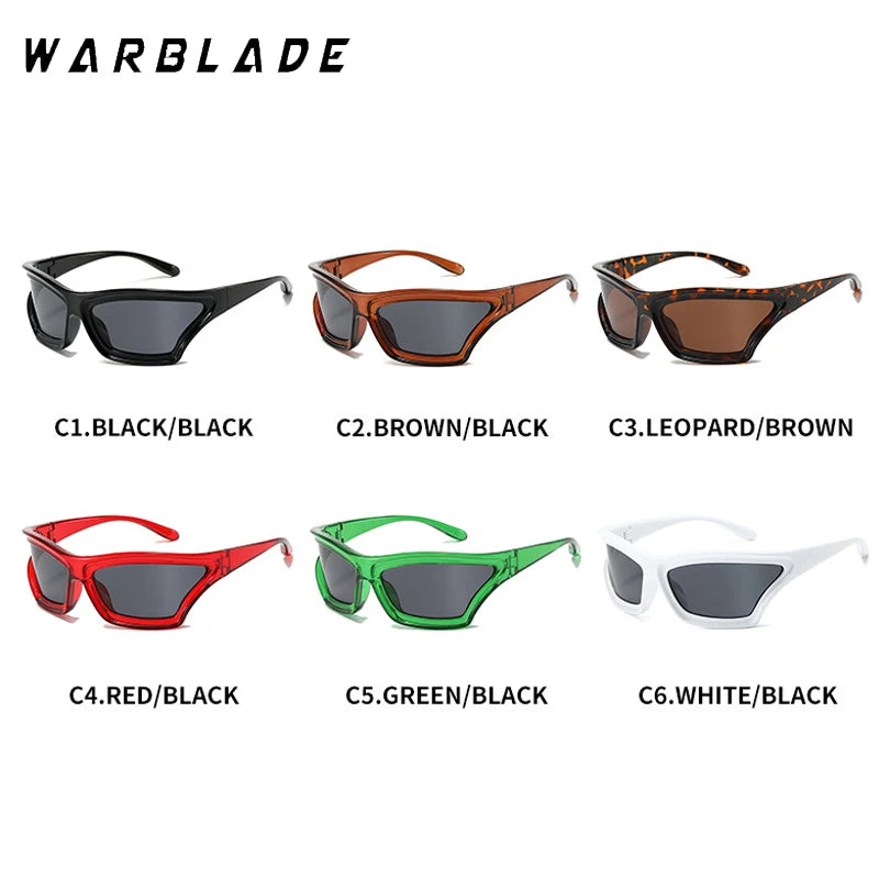 Fashion Oversized Cat Eye Sunglasses Men Women Y2K Punk 2025 New Luxury Brand Irregular Outdoor Sports Cycling Sun Glasses UV400