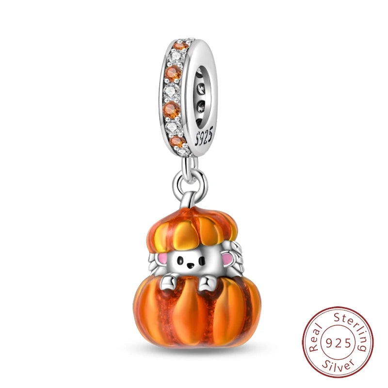 Halloween 925 Sterling Silver Design Charms Beads Pendants Suitable for Original Bracelet DIY Exquisite Making Jewelry